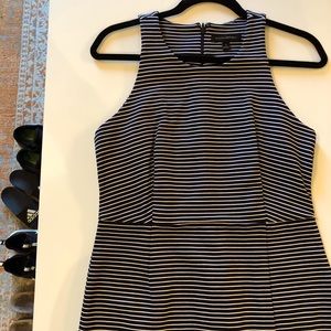 Black and white striped dress